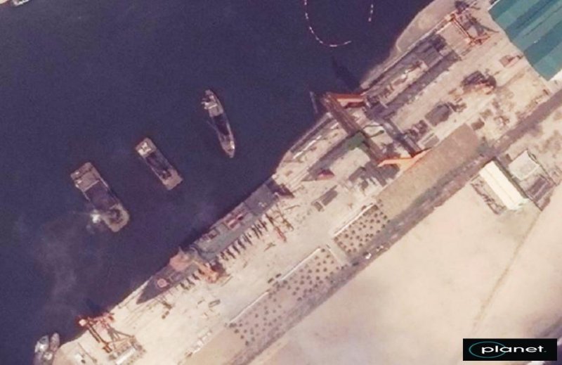 북, 새 구축함 진수식서 파손 사고 발생 (출처=연합뉴스)