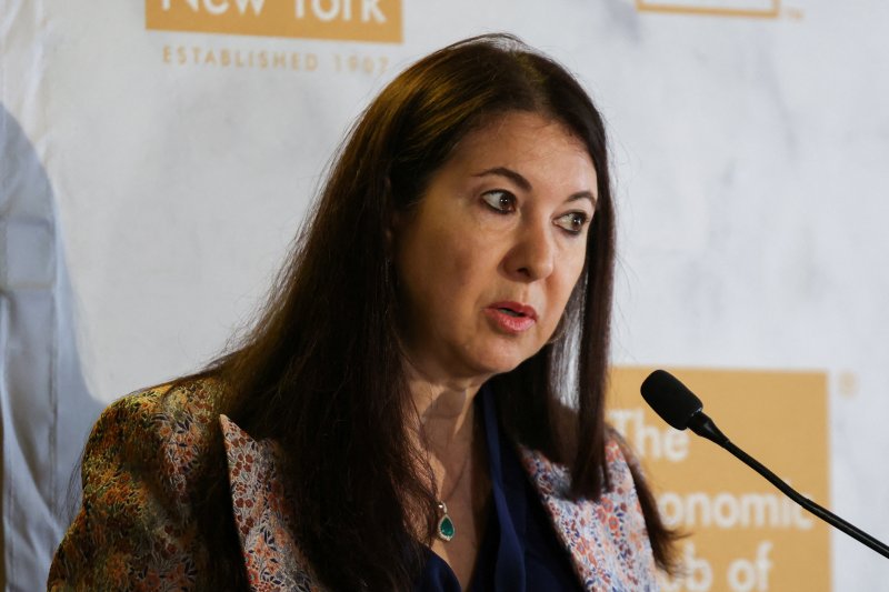 에이드리애나 쿠글러 미국 연방준비제도(연준) 이사가 6월 5일(현지시간) 뉴욕 경제클럽에서 연설하고 있다. 로이터 연합