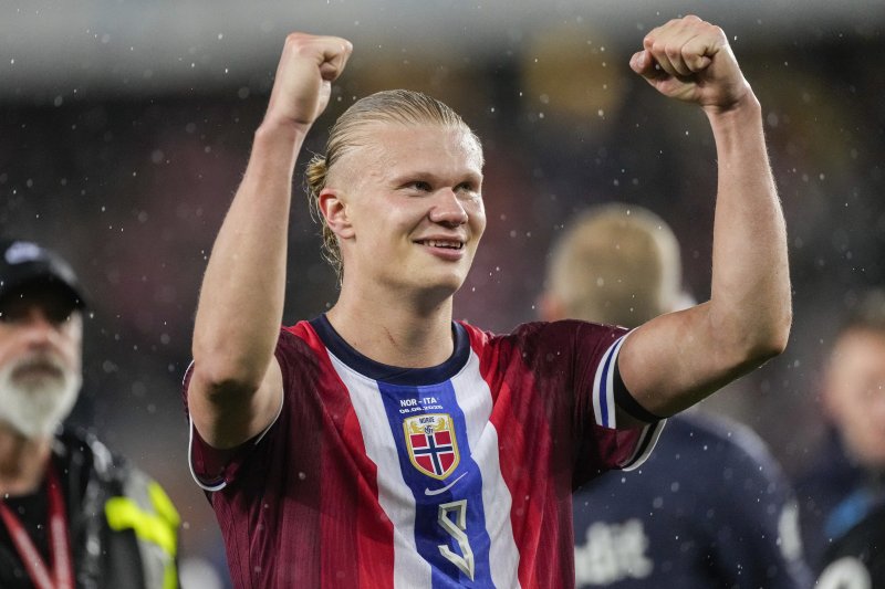 [오슬로=AP/뉴시스] 노르웨이 남자 축구 대표팀 공격수 엘링 홀란드. 2025.06.06.