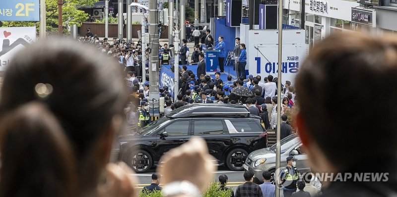 5월 14일 이재명 대통령 경남 창원시 상남분수광장 유세 (출처=연합뉴스)