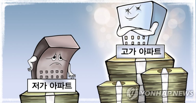 고가아파트 - 저가아파트 가격차 심화 (PG) (출처=연합뉴스)