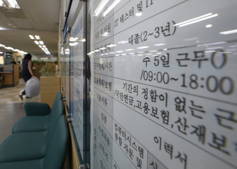 사진은 이날 서울 중구 고용복지플러스센터에 붙은 취업 공고의 모습. 2023.3.6/뉴스1 ⓒ News1 신웅수 기자