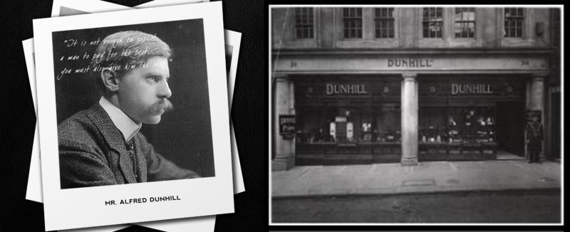 [서울=뉴시스] 창립자 알프레드 던힐과 런던의 '던힐' 담배 가게 모습.(사진=BAT로스만스 제공) *재판매 및 DB 금지