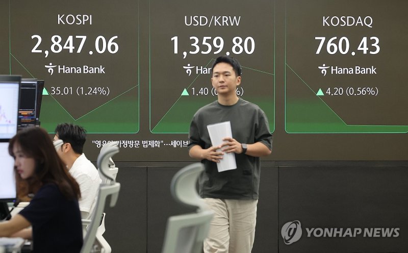 코스피 2,840대 강세 출발 (출처=연합뉴스)