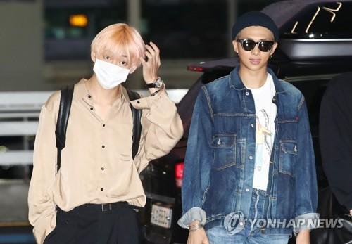 그룹 방탄소년단(BTS) 뷔(좌)와 RM(우) (출처=연합뉴스)