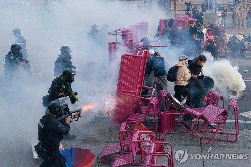 LA 시위 현장 (출처=연합뉴스)