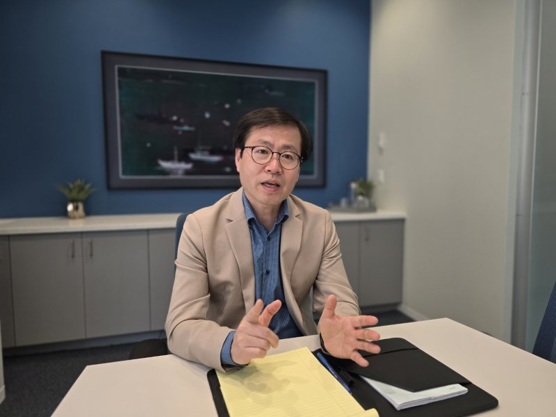 2021~2022년 통상교섭본부장을 지낸 여한구 피터슨국제경제연구소(PIIE) 선임위원이 지난 20일(현지시간) 워싱턴DC 사무실에서 과 인터뷰하고 있다. ⓒ News1 류정민 특파원