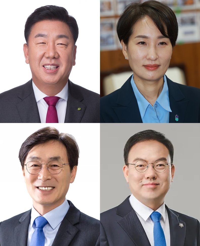 사진 상단 왼쪽부터 시계 방향으로 이범석 청주시장, 김수민 충북도 정무부지사, 박완희 청주시의원, 이장섭 전 국회의원.(자료사진)/뉴스1