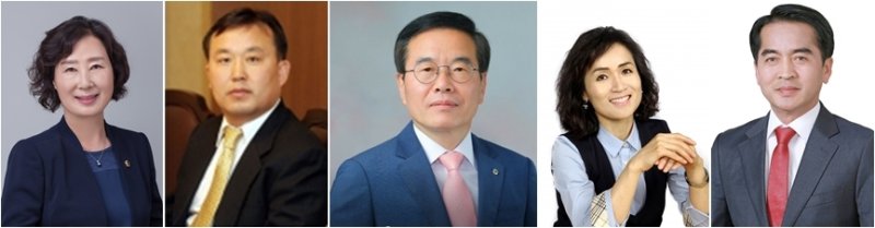 더불어민주당 박경숙, 박연수, 이태영, 하유정, 국민의힘 최재형 씨(정당별 가나다순) /뉴스1