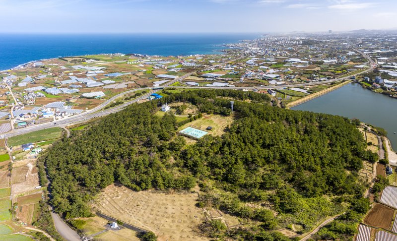 [제주=뉴시스] 제주시 애월읍 수산봉 전경. (사진=제주자연문화유산연구회 제공)