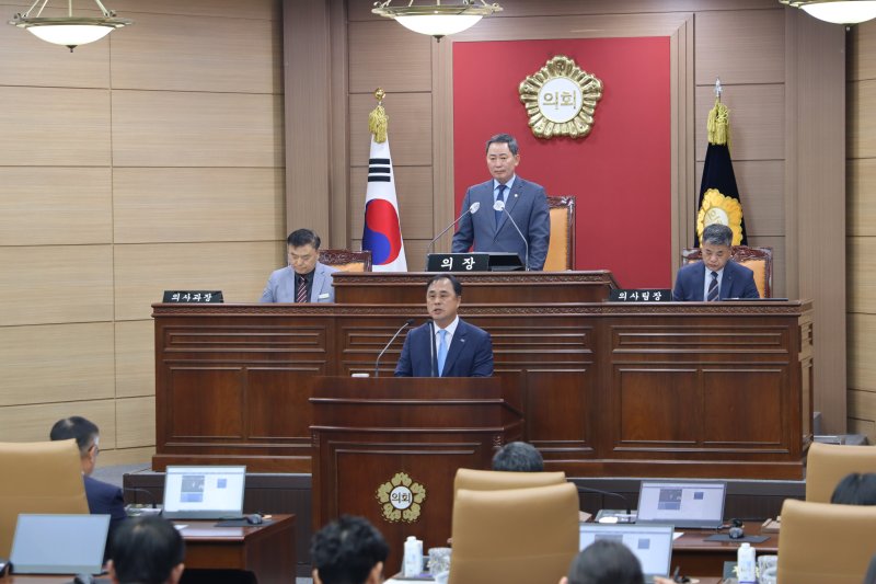김왕중 전북 임실군의원이 정례회에서 5분 발언을 하고 있다.(의회 제공. 재판매 및 DB금지)2025.6.11/뉴스1