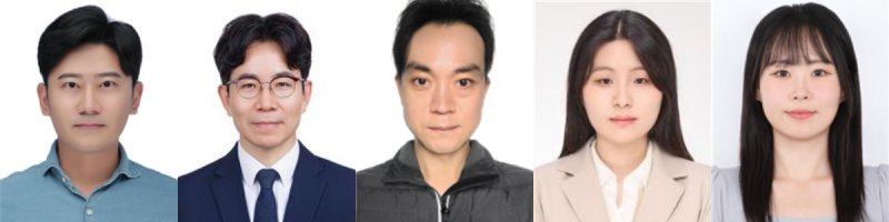 건국대가 '매치업' 사업 운영기관으로 선정됐다. 사진은 (왼쪽부터) 김경모 교수, 김천환 연구원, 한봉원 연구원, 송민지 연구원, 유소연 연구행정직. (사진=건국대 제공) *재판매 및 DB 금지