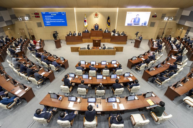 경북도의회 5일 제350회 정례회를 개최하고 있다. ⓒ News1 김대벽기자