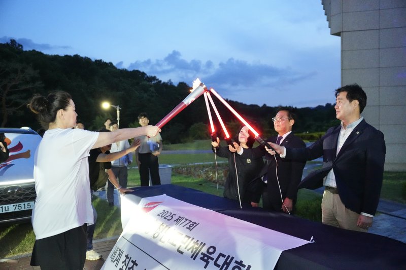 독립기념관에서 열린 충남도민체전 성화 채화식.(천안시 제공. 재판매 및 DB금지)