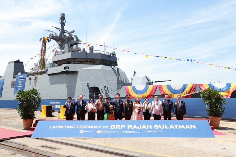 HD현대중공업, 필리핀 해군 수주 원해경비함 진수