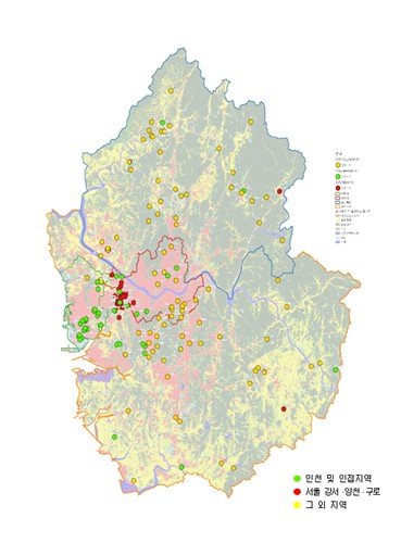 '수도권 야생 너구리 지도' 제작…3개 개체군으로 나뉘어 (출처=연합뉴스)