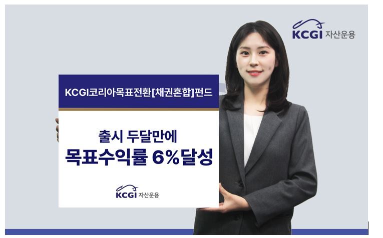 “두 달도 안됐는데...”‘KCGI코리아목표전환형채권혼합펀드’ 목표 수익률 조기 달성
