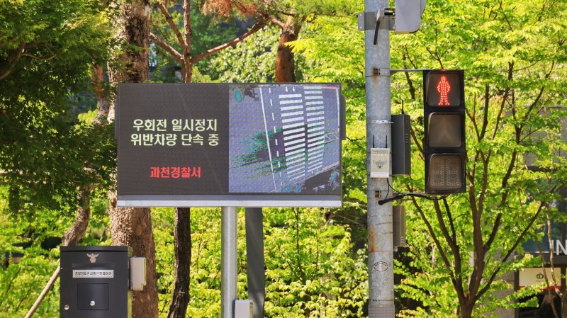 [해시 게임 바카라=뉴해시 게임 바카라] '과천형 스마트 보행자 안전 시스템' 설치 현장. (사진=과천시 제공). 2025.06.12.photo@newsis.com