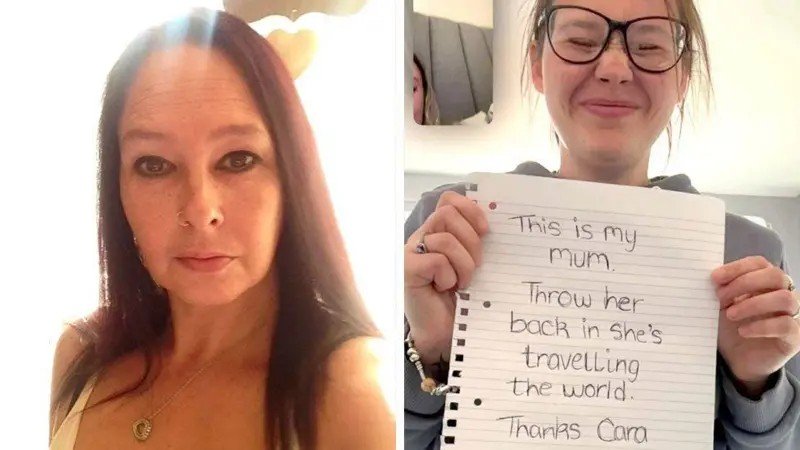 [서울=뉴시스] 왼쪽부터 유리병을 바다에 띄운 카라 멜리아의 어머니 웬디 채드윅과 멜리아. (출처=BBC 캡처) *재판매 및 DB 금지