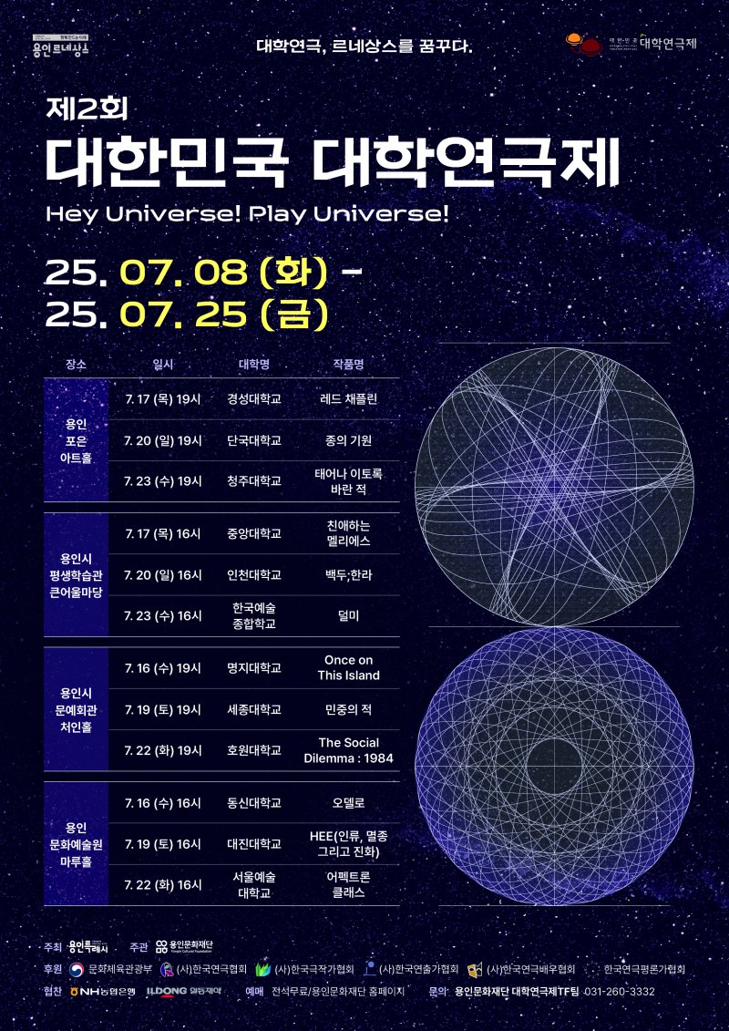 [스피드 바카라 사이트=뉴시스] 제2회 대한민국 대학연극제 포스터. (사진=스피드 바카라 사이트시 제공) 2025.06.16. photo@newsis.com