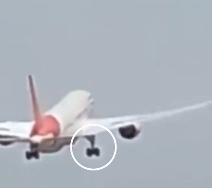 [서울=뉴시스] 에어인디아 AI171편 여객기는 사고 당시 착륙 장치가 내려와 있었다. (사진=텔레그래프) 2025.06.16 *재판매 및 DB 금지