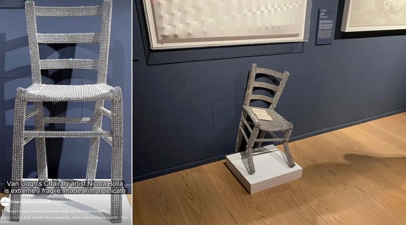 "인증샷이 뭐길래"…'반 고흐 의자' 사진 찍으려다 부러지자 '줄행랑' [영상]