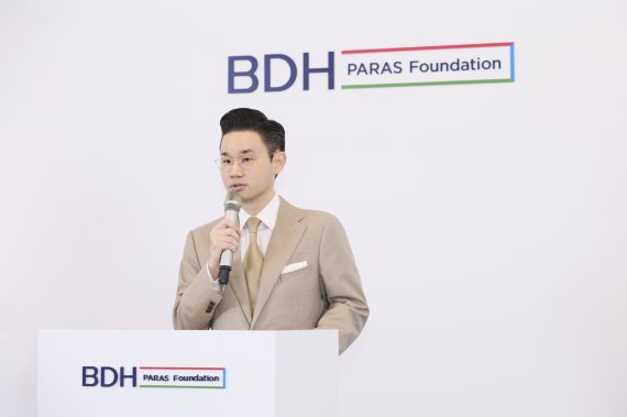 사진=배동현 BDH재단 이사장이 IPC 위원장 선거 출마를 공식 발표하고 있다.