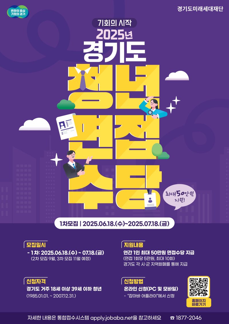 경기도 청년면접수당 그래픽.(경기도 제공)