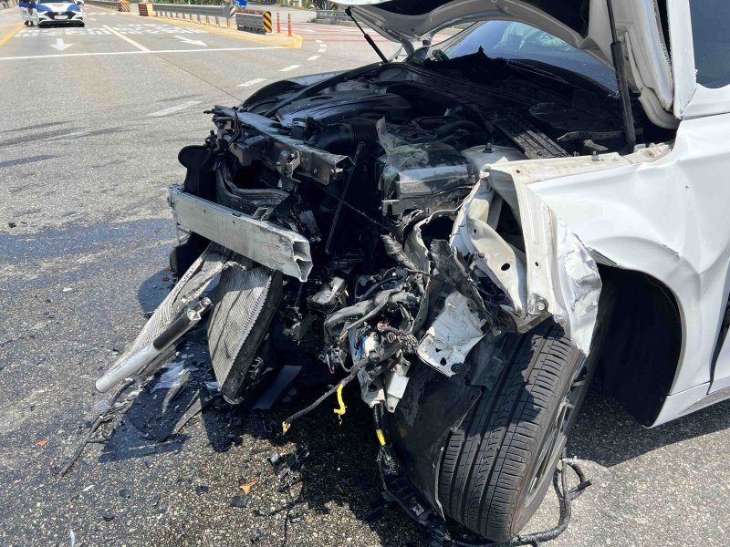 18일 오전 강원 양양 현남면 국도 7호선 교통사망사고 현장.(강원도소방본부 제공, 재판매 및 DB 금지) 2025.6.18/뉴스1