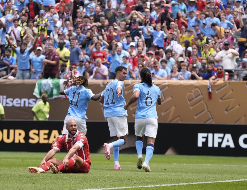 [필라델피아=AP/뉴시스] 잉글랜드 프로축구 프리미어리그(EPL) 맨체스터 시티의 제레미 도쿠. 2025.06.18.