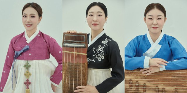'온라인 바카라사이트' 아티스트. 왼쪽부터 김나영(판소리), 김은수(거문고), 서은영(가야금) (사진=아트플랫폼 유연 제공) *재판매 및 DB 금지