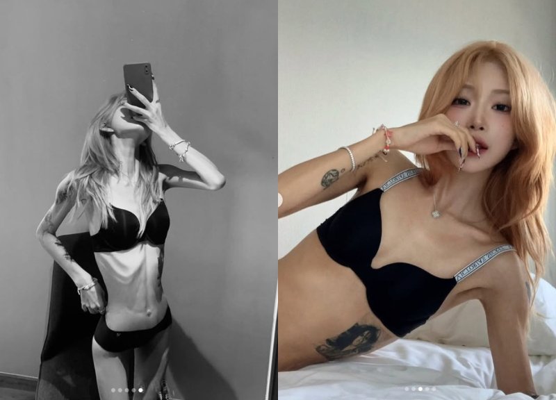 '170㎝&middot;41㎏' 최준희, 속옷만 입고 뼈말라 몸매…개미 허리