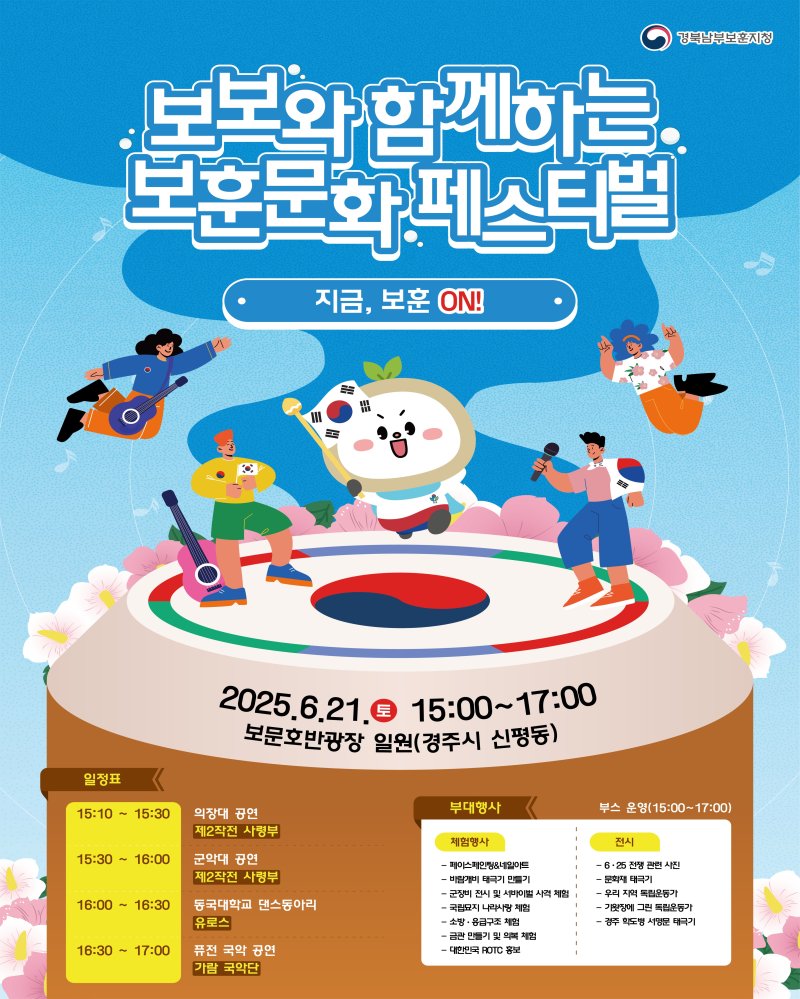 경북남부보훈지청, '보보와 함께하는 보훈먹튀없는 바카라사이트 페스티벌' 포스터