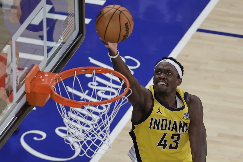 [뉴욕=AP/뉴시스] 미국프로농구(NBA) 바카라 룰 페이서스의 파스칼 시아캄. 2025. 5. 23.