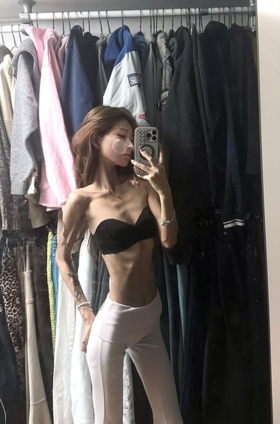 '170㎝·41㎏' 최준희, 검은색 튜브톱과 팬츠 .."너무 말랐네"