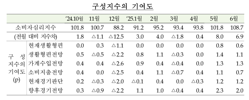 추경 편성에 6월 소비심리 4년 만에 가장 ‘낙관적’...집값 기대심리는 44개월래 최고