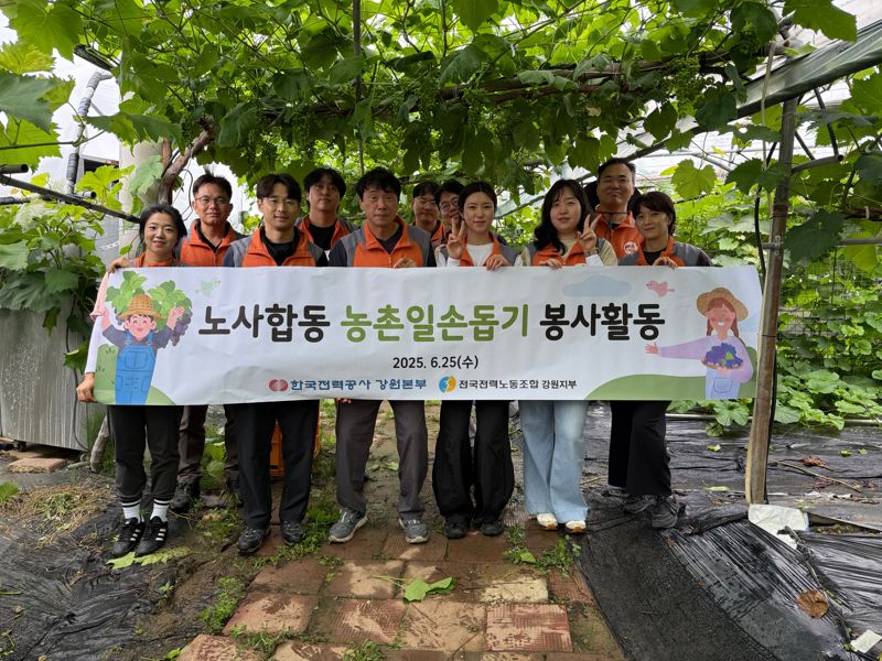 한전 강원본부 춘천서 농번기 맞이 농촌일손돕기 봉사