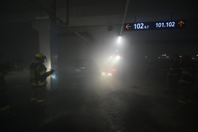 하남 지하주차장 내부 모습.(경기도소방재난본부 제공)