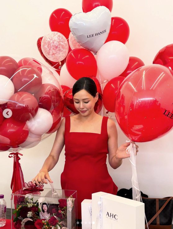 '둘째 임신 31주차' 이하늬, 빨간 원피스 위 선명한 D라인 "뱃속 평화"