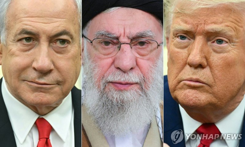 왼쪽부터 네타냐후 이스라엘 총리, 하메네이 이란 최고지도자, 트럼프 미 대통령 (출처=연합뉴스)