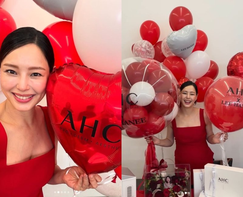 이하늬, 빨간 원피스 입고 만삭 D라인 공개