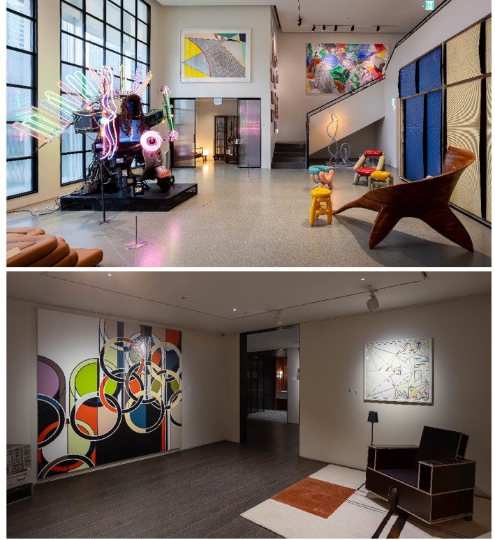 M4의 듀플렉스 하우스DUPLEX HOUSE는 과감한 색채와 유쾌한 감성이 가득한 작품들을 만날 수 있는 공간이다. 기술과 예술의 경계를 허문 백남준의 대형 작품을 시작으로, 팝아트의 거장 로이 리히텐슈타인, 일상의 패턴을 재구성한 사라 모리스와 박미나, 미래적 풍경을 그려낸 기린, 위트와 조형미를 결합한 홍승혜, 이미혜, 보현, 파스칼 몽테이의 화려한 회화 작품들이 전시된다. *재판매 및 DB 금지