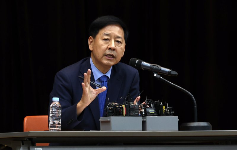 구윤철 기획재정부 장관 후보자가 29일 오후 서울 중구 예금보험공사에서 열린 기자간담회에서 발언하고 있다. 뉴시스