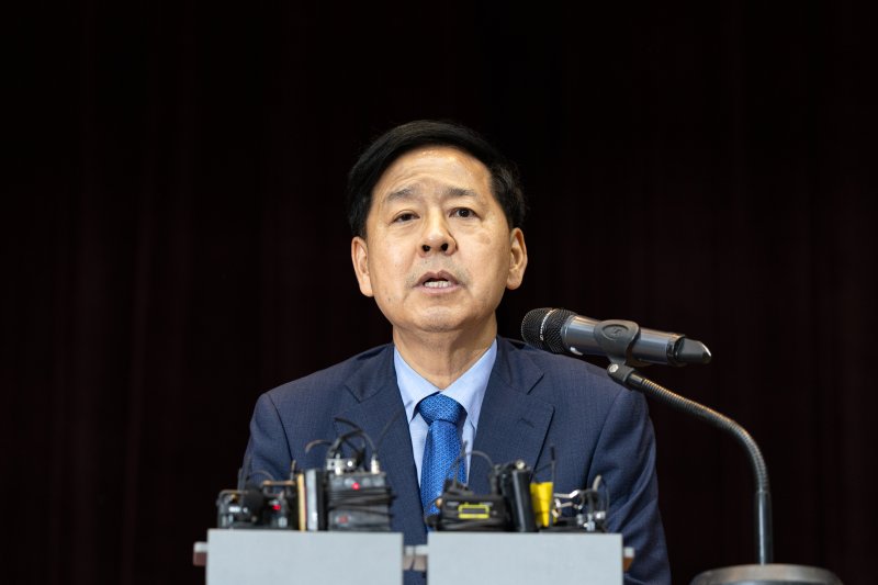 이재명 정부 첫 경제부총리 겸 기획재정부 장관 후보자로 지명된 구윤철 전 국무조정실장이 29일 서울 중구 예금보험공사에서 기자단 간담회를 하고 있다. 2025.6.29/뉴스1 ⓒ News1 이승배 기자