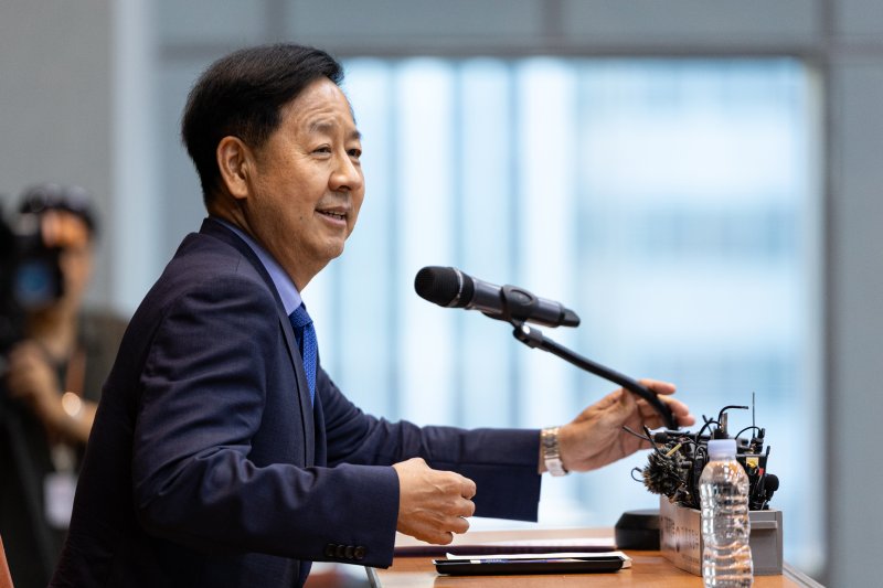 이재명 정부 첫 경제부총리 겸 기획재정부 장관 후보자로 지명된 구윤철 전 국무조정실장이 29일 서울 중구 예금보험공사에서 기자단 간담회를 하고 있다. 2025.6.29/뉴스1 ⓒ News1 이승배 기자