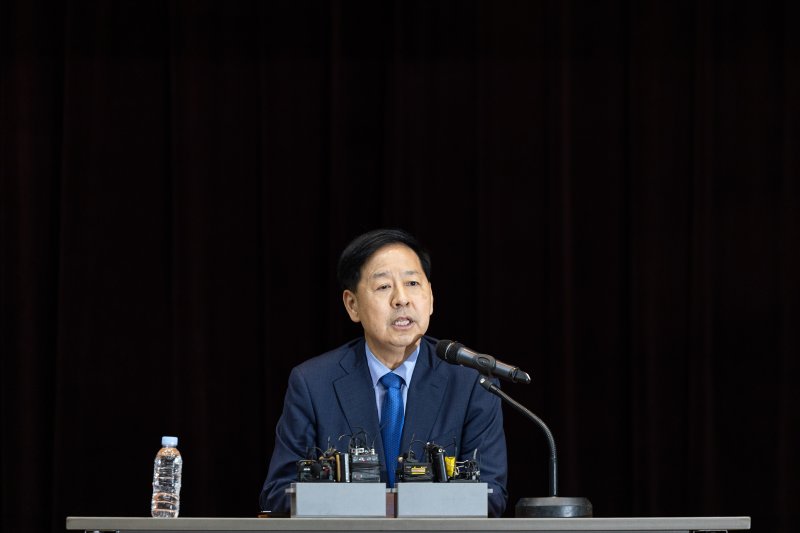 이재명 정부 첫 경제부총리 겸 기획재정부 장관 후보자로 지명된 구윤철 전 국무조정실장이 29일 서울 중구 예금보험공사에서 기자단 간담회를 하고 있다. 2025.6.29/뉴스1 ⓒ News1 이승배 기자