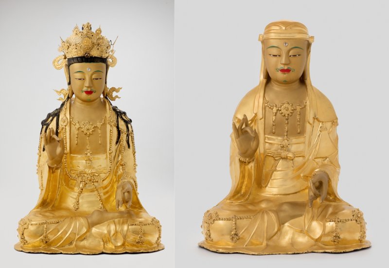 '합천 해인사 금동관음·지장보살이존좌상 및 복장유물' (출처=연합뉴스)