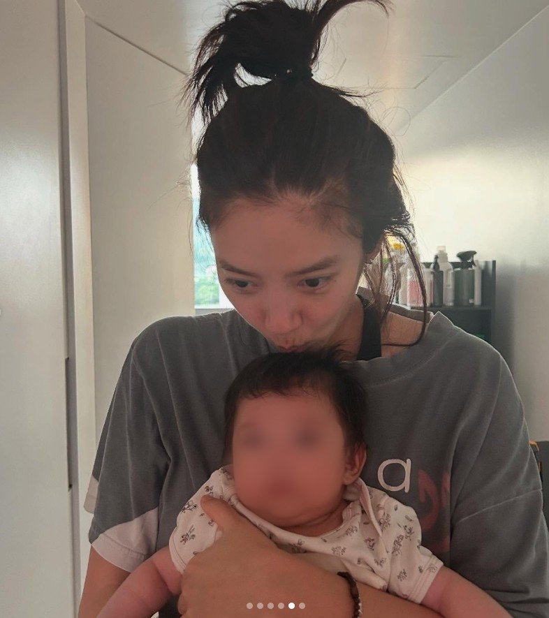'이규혁♥' 손담비, 생후 2개월 딸 공개…완성형 미모