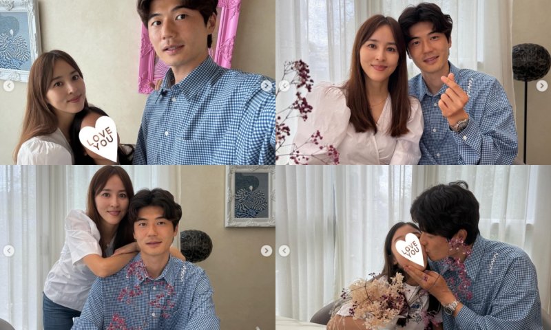 "착한남편·바보아빠"…한혜진, 기성용·딸과 함께한 결혼 12주년