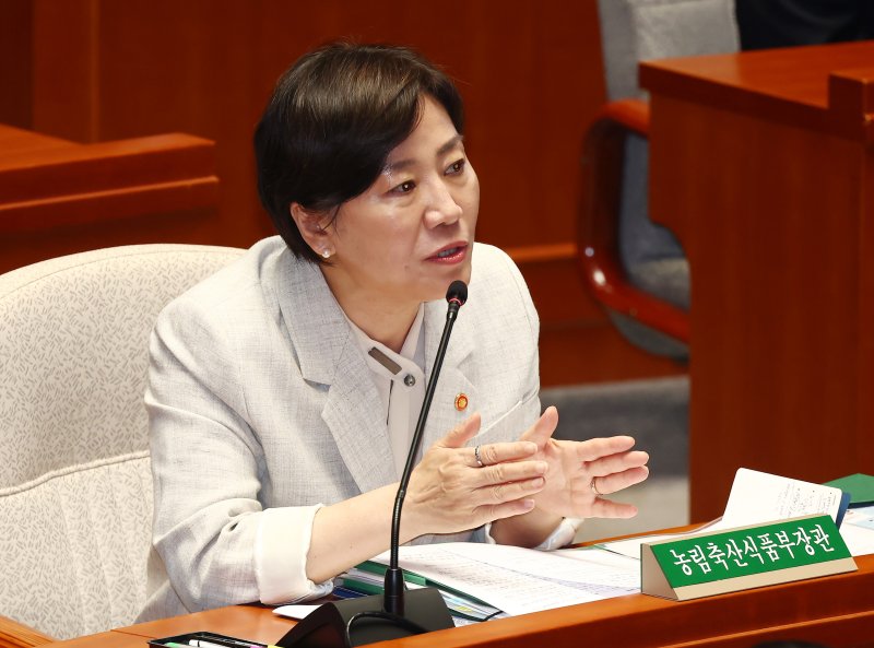 송미령 농림축산식품부 장관이 1일 서울 여의도 국회에서 열린 제426회국회(임시회) 예산결산특별위원회 제2차 전체회의에서 의원 질의에 답변하고 있다. 2025.7.1/뉴스1 ⓒ News1 김민지 기자